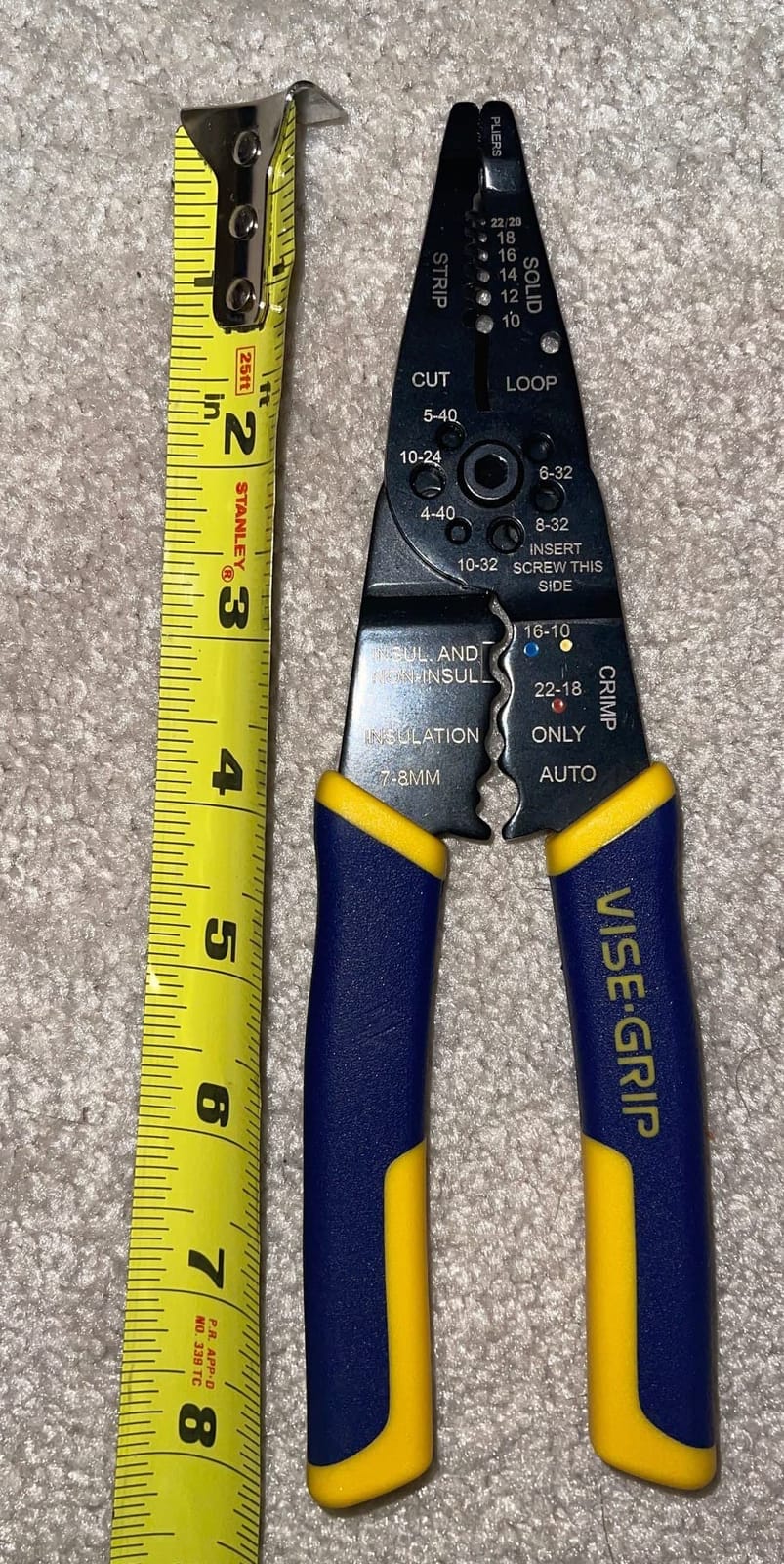 IRWIN Vise-Grip Wire Stripper, 8 Inch, Cuts 10-22 AWG, Plier Style Nose, ProTouch for Comfort, Blue (2078309) customer photo 2