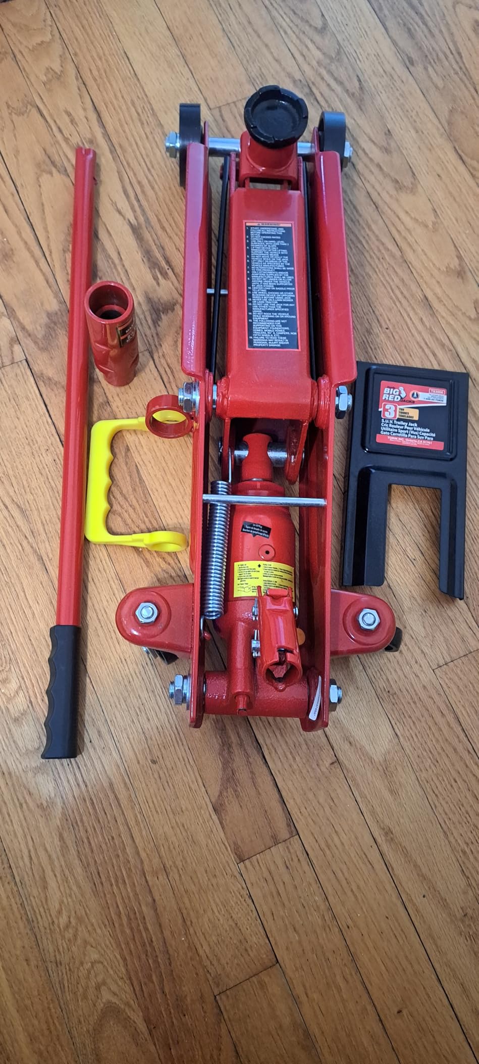 BIG RED Hydraulic Trolley Service/Floor Jack with Extra Saddle (Fits: SUVs and Extended Height Trucks): 3 Ton (6,000 lb) Capacity, Red, T83006 customer photo 1