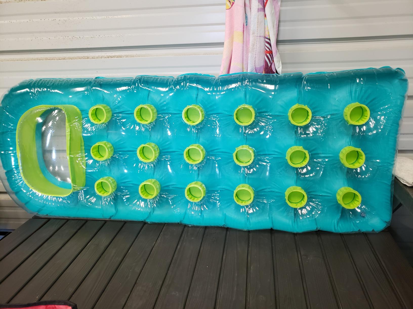 INTEX 59895EP 18-Pocket Suntanner Inflatable Pool Float Raft Lounger Swimming Mat, 74