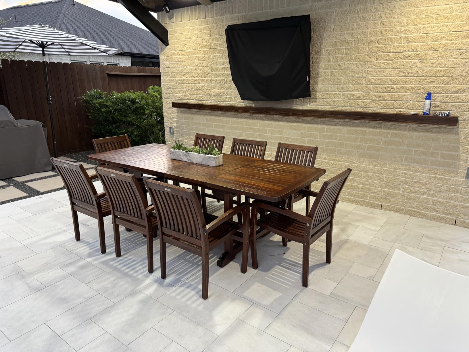 Outdoor Patio Furniture. New 9pc Indonesian Grade-A Teak Dining Set - Rectangle 95