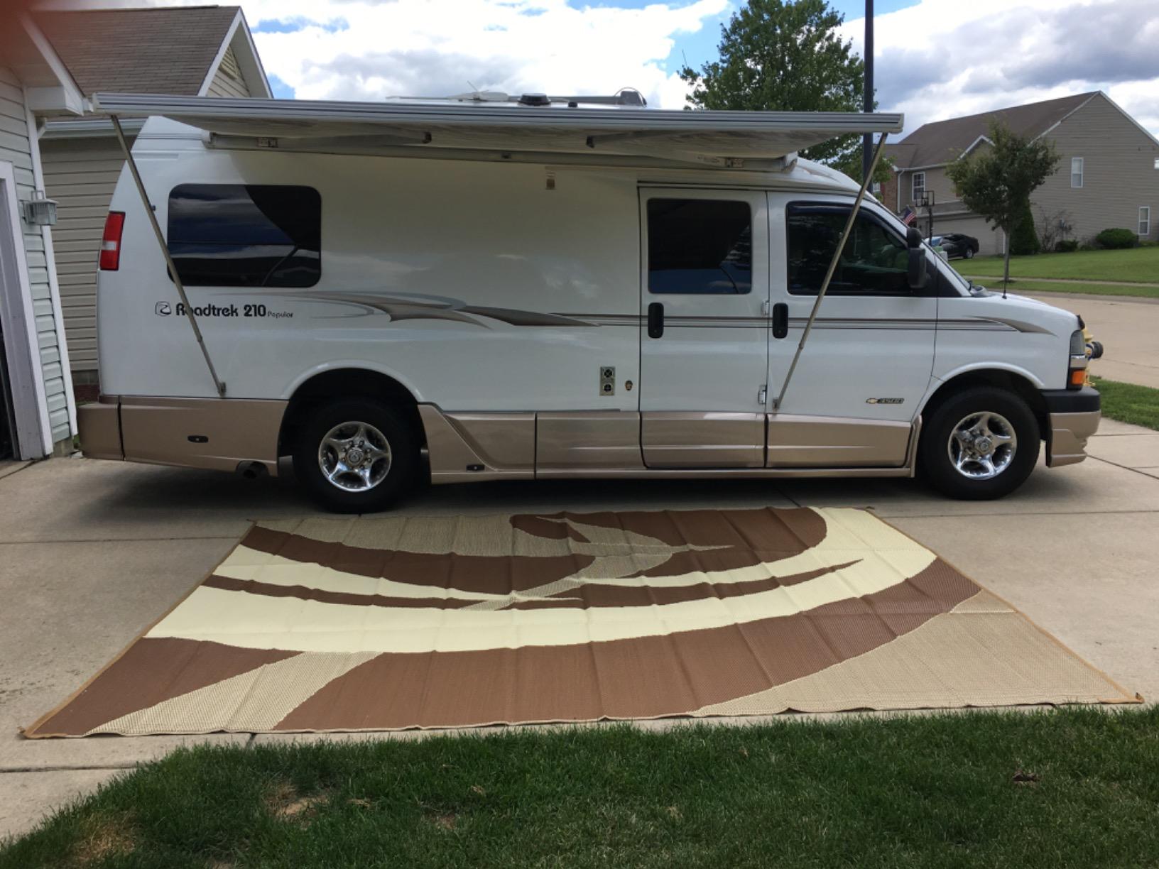 Stylish Camping Outdoor Patio / RV Camping Mat - Swirl (Black/White, 9-Feet x 12-Feet) customer photo 2