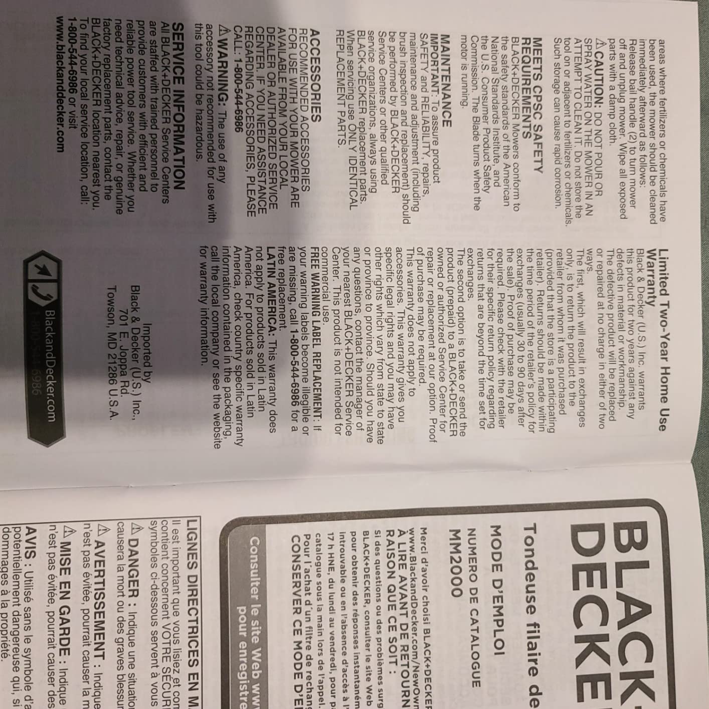 BLACK+DECKER 20-Inch Corded Electric Lawn Mower, Ultra Light Push Mower, 13-Amp High Output Motor, 3 in 1 Cutting Versatility, Tool Free Height Adjustment, 7-setting Cutting Height (MM2000) customer photo 2