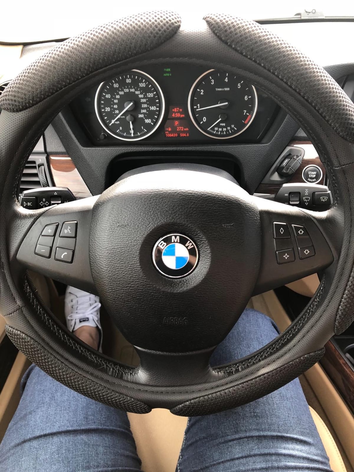 Steering Wheel Cover -Odorless, Cooler Hands in Summer, Warmer Hands in Winter (Black) customer photo 1
