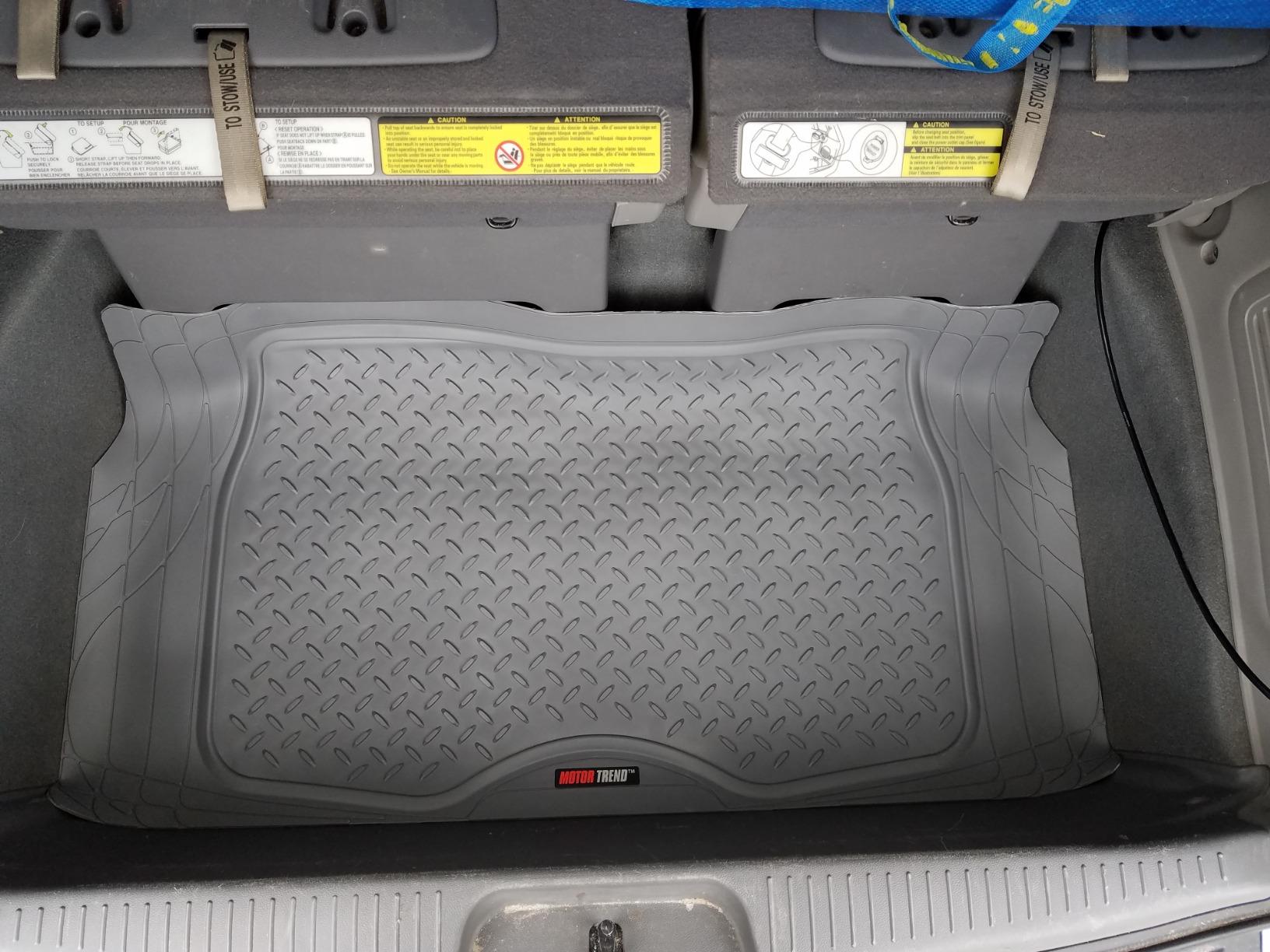Motor Trend Heavy Duty Utility Cargo Liner Floor Mats for Car Truck SUV, Trimmable to Fit Trunk, All Weather Protection Black 31.5
