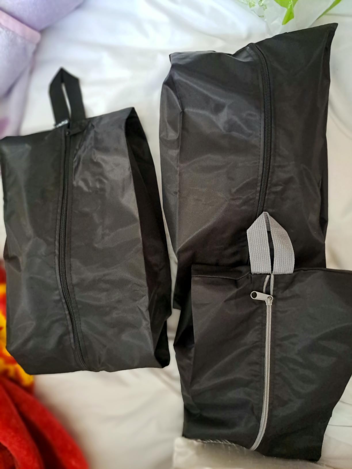 YAMIU Travel Shoe Bags Set of 4 Waterproof Nylon with Zipper for Men & Women, Black customer photo 1