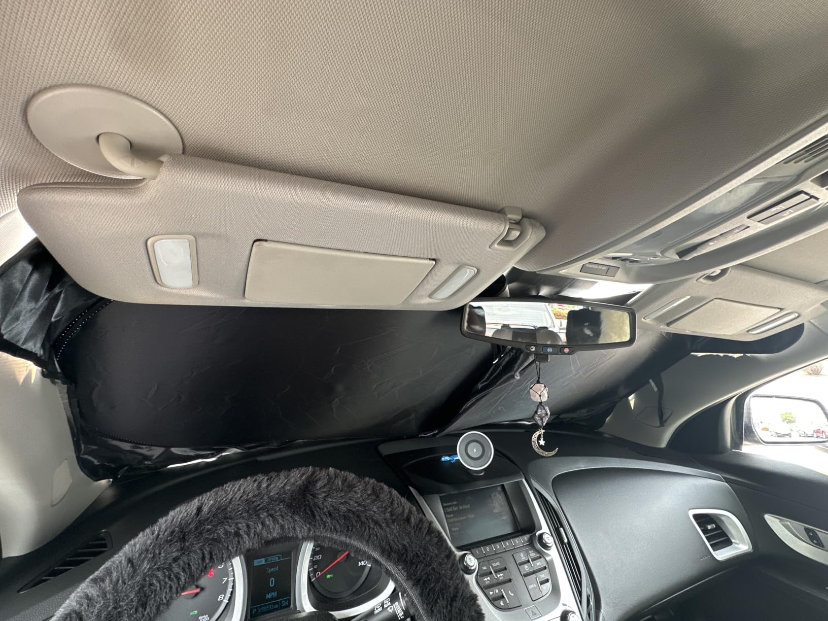 Magnelex Car Windshield Sunshade – Double-Layer Design for 2X Heat Blocking, Blocks UV Rays, Foldable Sun Shade for Cars, Trucks & SUVs, Keeps Interior Cooler, Medium (59 x 31 in) customer photo 2