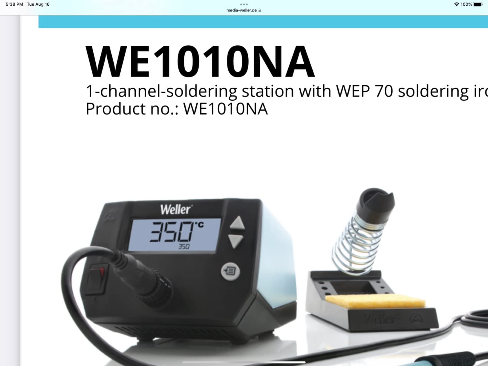 Weller 70 Watt Digital Soldering Station | WE1010NA customer photo 2