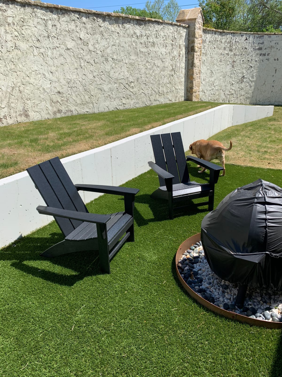 POLYWOOD Modern Adirondack Chair – All-Weather Outdoor Lawn Adirondack Chairs – HDPE, Fade-Resistant & Durable Outdoor Furniture – For Patio, Deck & Fire Pit Chairs – Black customer photo 1