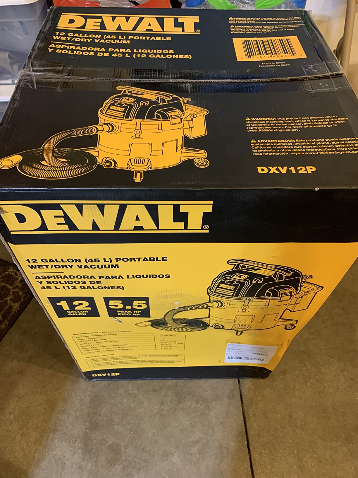 DEWALT 12 Gal. 5.5 HP Poly Wet/Dry Vacuum with Hose and Accessories DXV12P customer photo 2