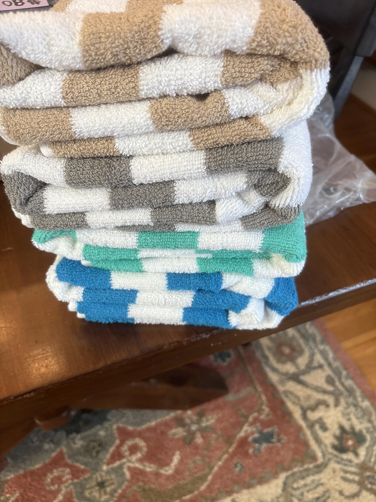 Arkwright California Cabana Stripe Beach Towel - Pack of 4, Large Soft Quick Dry 100% Cotton Terry Towels Set for Pool, Swim, and Hot Tub, Oversized 30 x 70 in, Beige customer photo 2