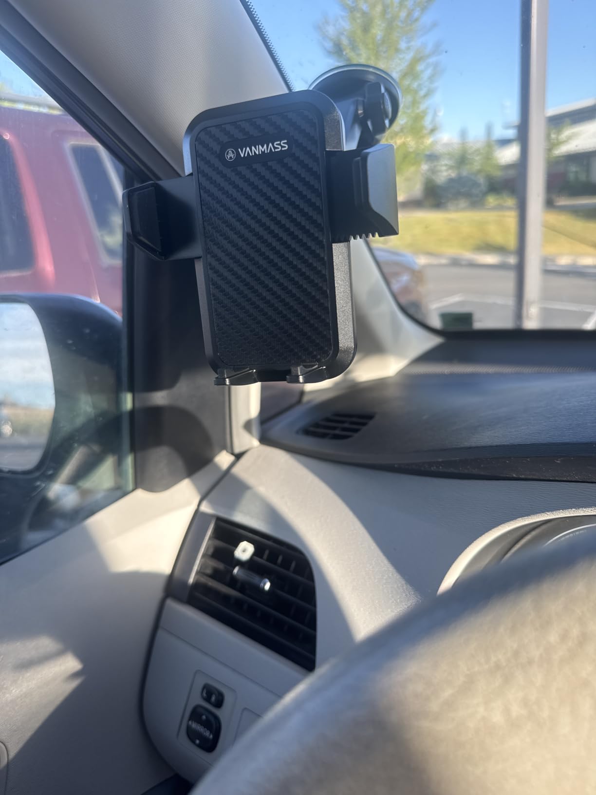 VANMASS【85+LBS Strongest Suction & Military-Grade Ultimate Car Phone Mount【Patent & Safety Certs】 Cell Phone Holder for Dash Windshield Vent for iPhone 17 Pro Max Automobile Interior Sets, Ink Black customer photo 2
