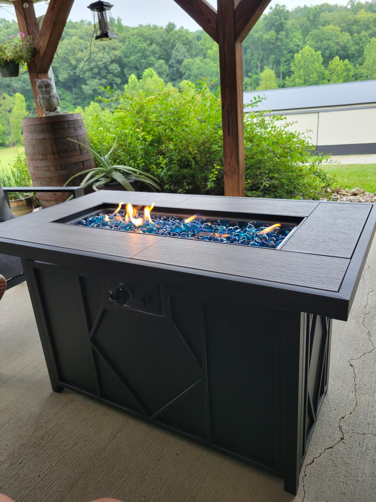 42 inch Propane Fire Pit Patio Outdoor Fire Pit Table Large Rectangular customer photo 1
