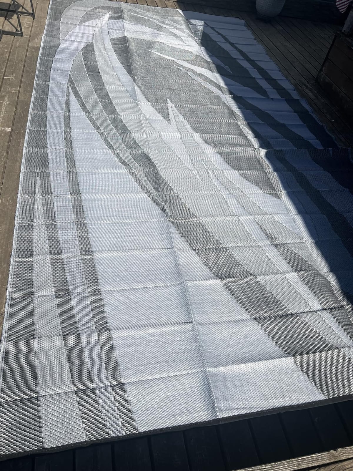 EEZ RV Products 9'x18' GW Heavy Duty Reversible/Durable Outdoor Patio/RVing Mats(9ft x18ft Grey) Come with Large Storage Bag & 6 Sets of Stakes and Washer customer photo 2