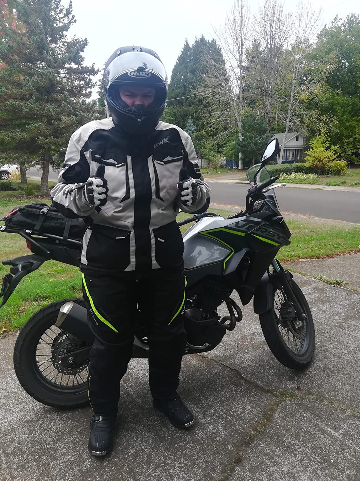 HWK Adventure Motorcycle Jacket Men with CE Armor, 600D Cordura, All-Season customer photo 2