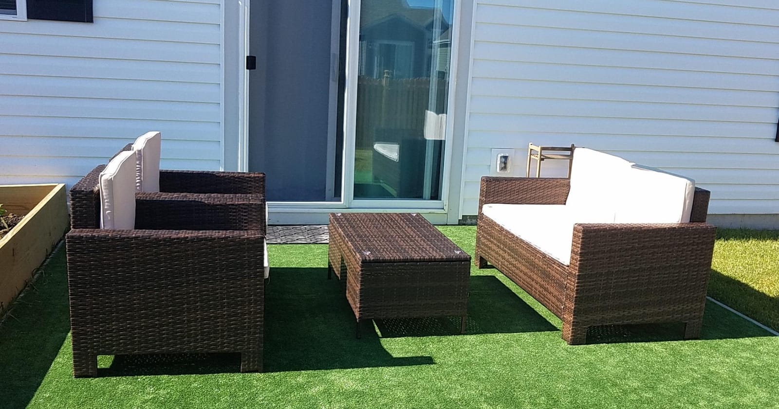 Homall 4 Pieces Patio Furniture Sets Wicker Chair Conversation Sofa customer photo 2