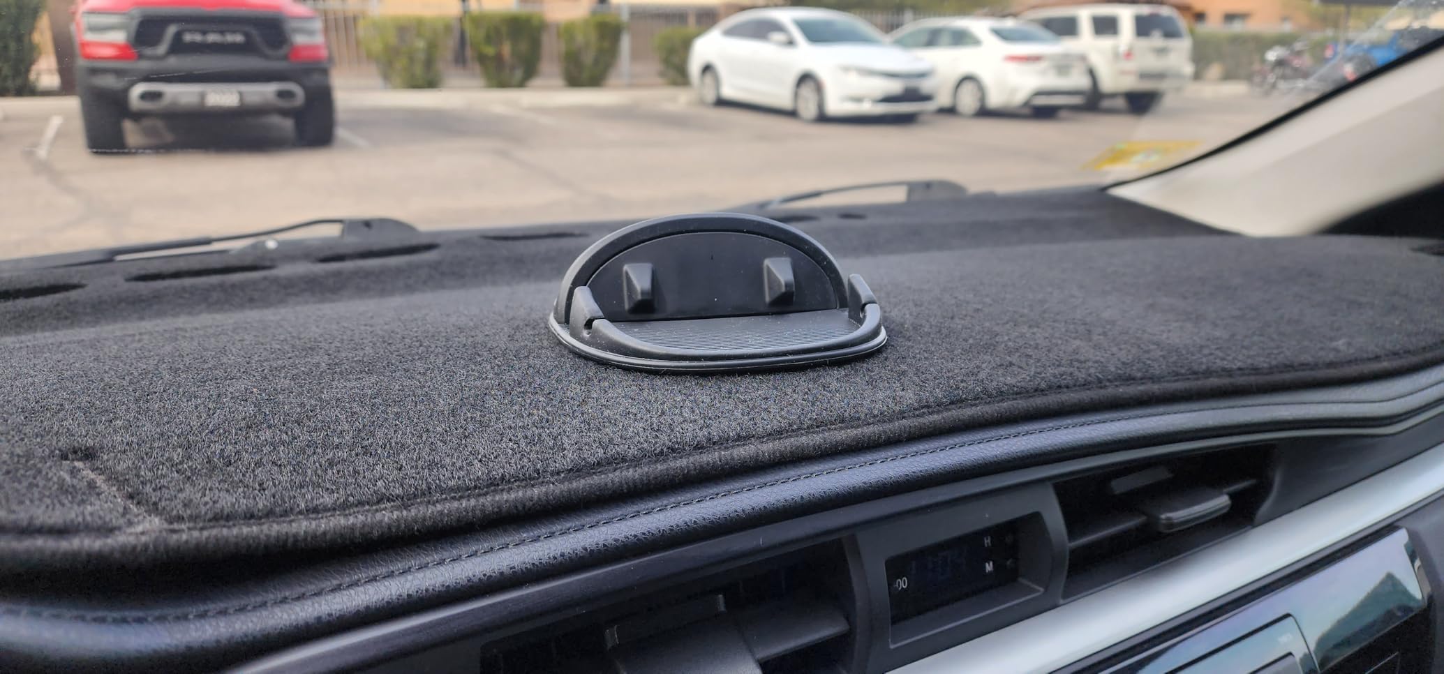 Loncaster Car Phone Holder, Car Phone Mount Silicone Car Pad Mat for Various Dashboards, Slip Free Desk Phone Stand Compatible with iPhone, Samsung, Android Smartphones, GPS Devices and More, Black customer photo 2