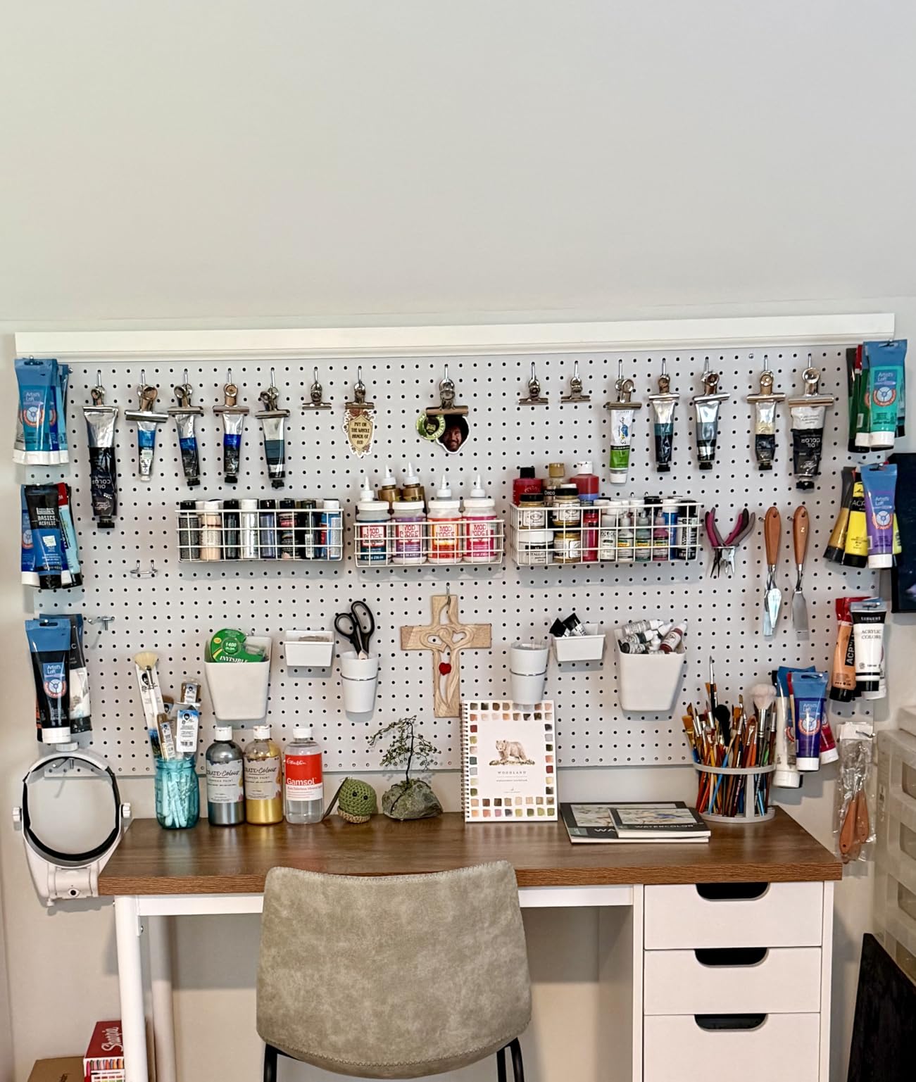 INCLY 4 Pack Pegboard Baskets Bins Set, Black Metal Pegboard Accessories customer photo 2
