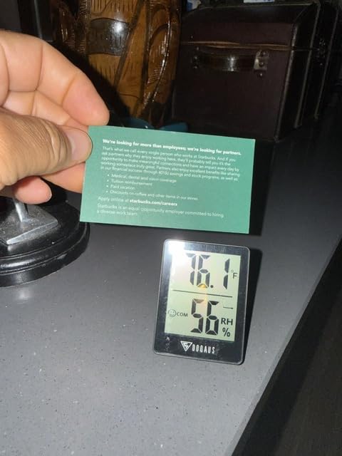 DOQAUS Digital Hygrometer Indoor Thermometer Humidity Meter, Black customer photo 2