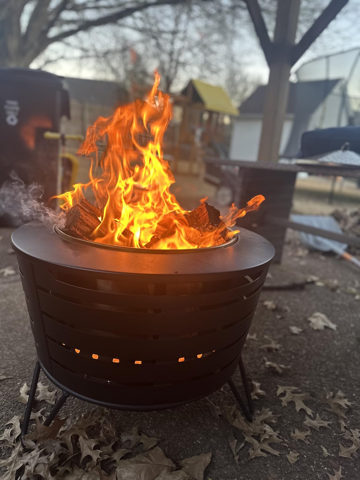 TIKI Patio Smokeless Fire Pit, 25 in Wood Burning Fire Pit with Cover customer photo 1