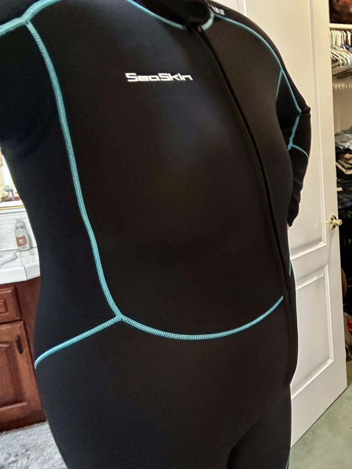 Seaskin Mens 3mm Shorty Wetsuit Womens, Full Body Diving Suit Front Zip customer photo 1