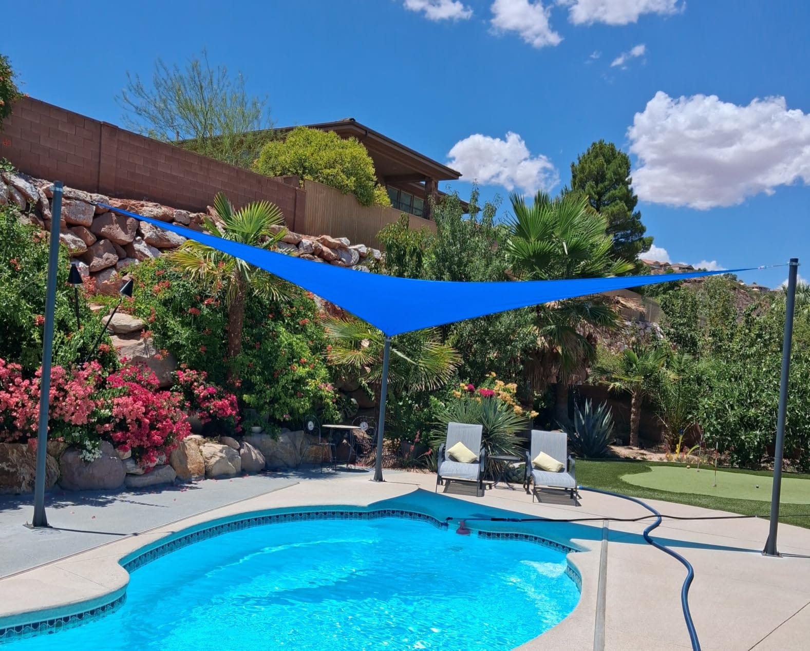 AsterOutdoor Sun Shade Sail Rectangle 10' x 13' UV Block Canopy for Patio Backyard Lawn Garden Outdoor Activities, Graphite customer photo 2