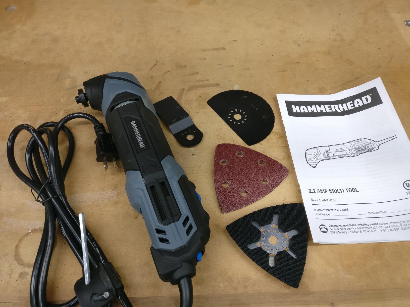 Hammerhead 2.2-Amp Oscillating Multi-Tool with 1pc Flush Cut Blade, 1pc Semicircle Saw Blade, 1pc Sanding pad, 3pcs Sanding Paper - HAMT022 customer photo 1