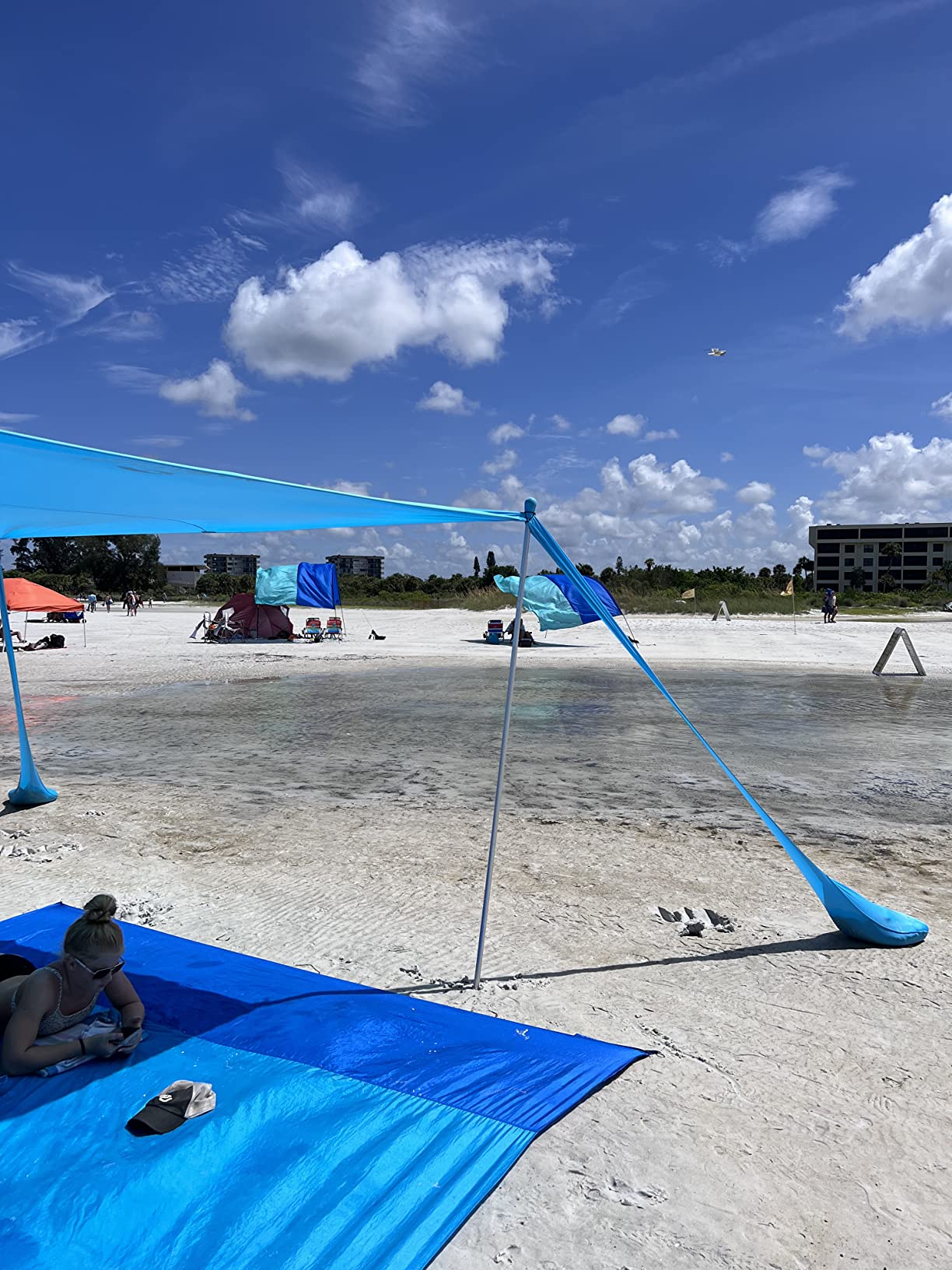 SUN NINJA Beach Tent Sun Shelter, Beach Shade Canopy with UPF50+ Protection customer photo 1