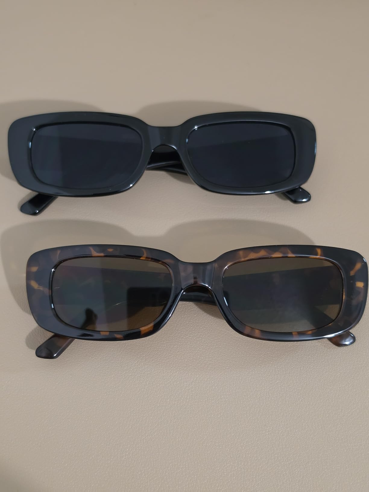 BUTABY Rectangle Sunglasses for Women Retro Driving Glasses 90’s Vintage Fashion Narrow Square Frame UV400 Protection customer photo 1
