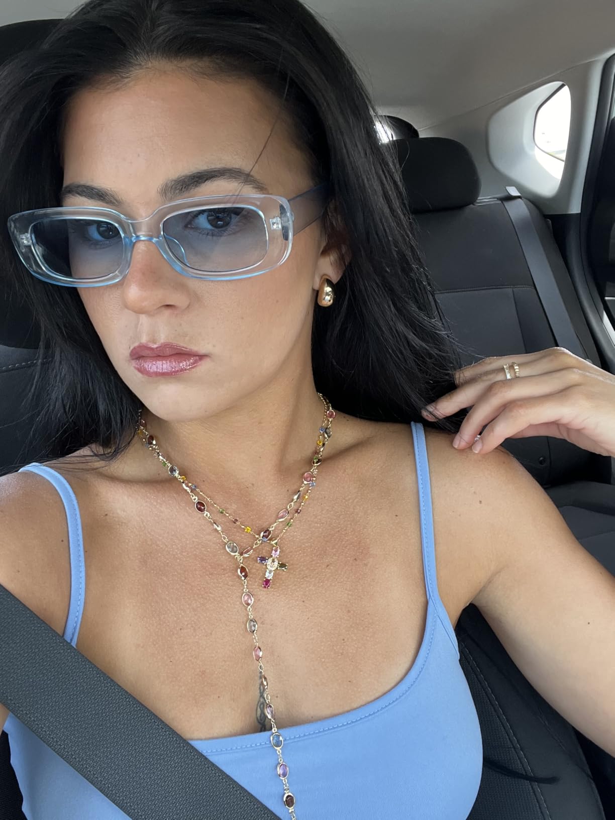 BUTABY Rectangle Sunglasses for Women Retro Driving Glasses 90’s Vintage Fashion Narrow Square Frame UV400 Protection customer photo 2