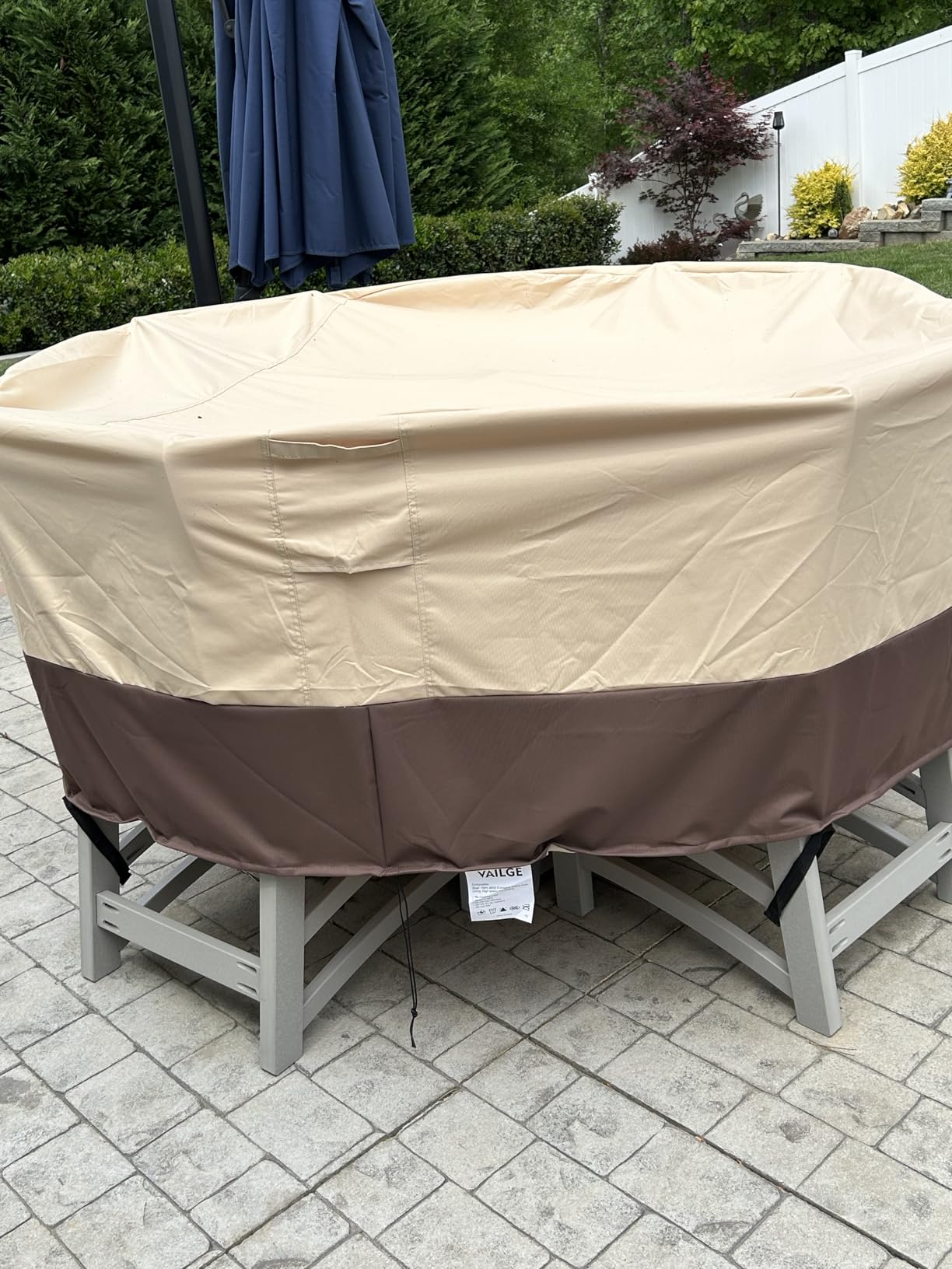 Vailge Patio Outdoor Furniture Covers Waterproof, Round Outdoor Table Cover customer photo 2