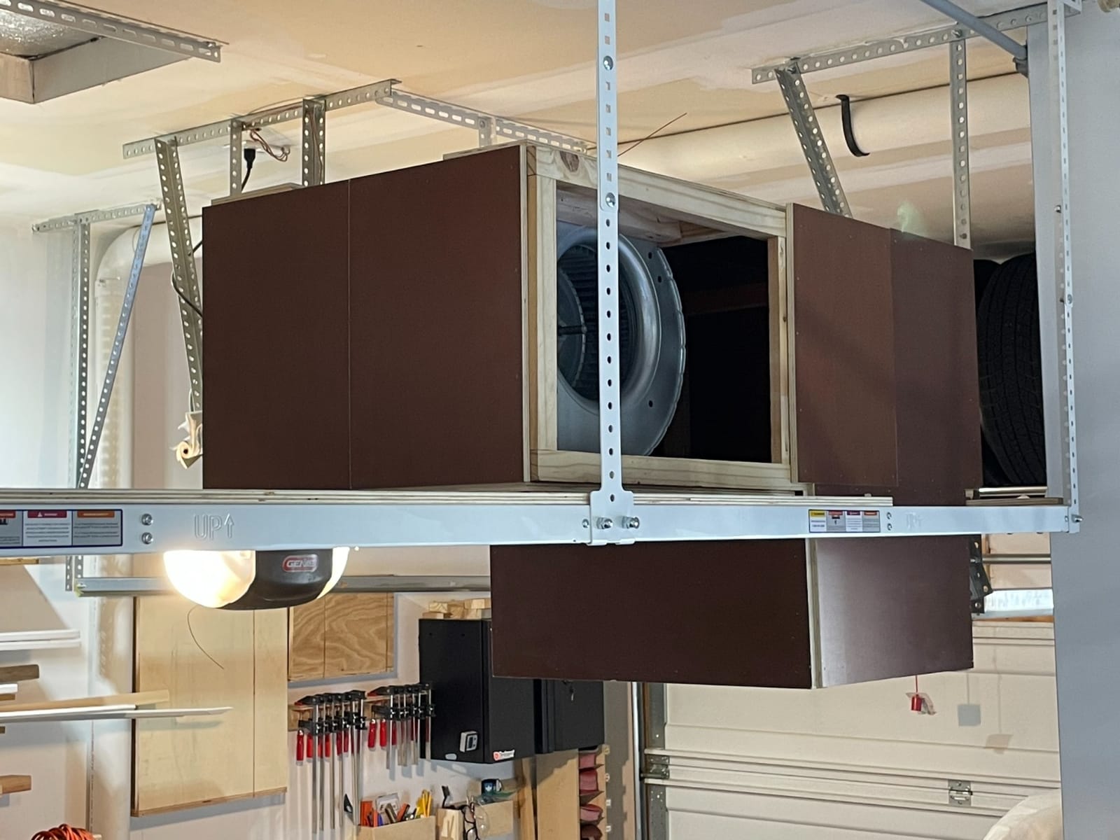 FLEXIMOUNTS 4x8 Overhead Garage Storage Rack, Without Decking, Black customer photo 2