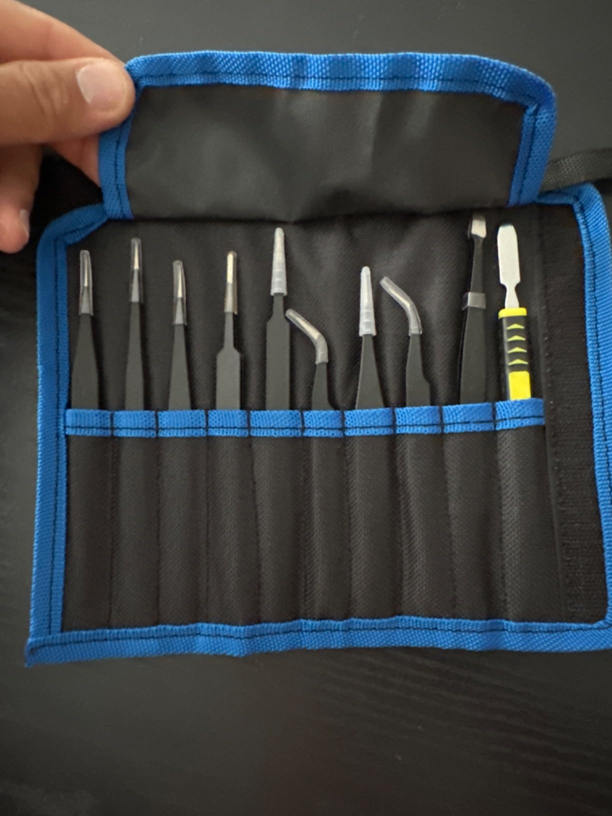 10 Piece Precision Tweezers Set, ESD Stainless Steel for Electronics Repair customer photo 1
