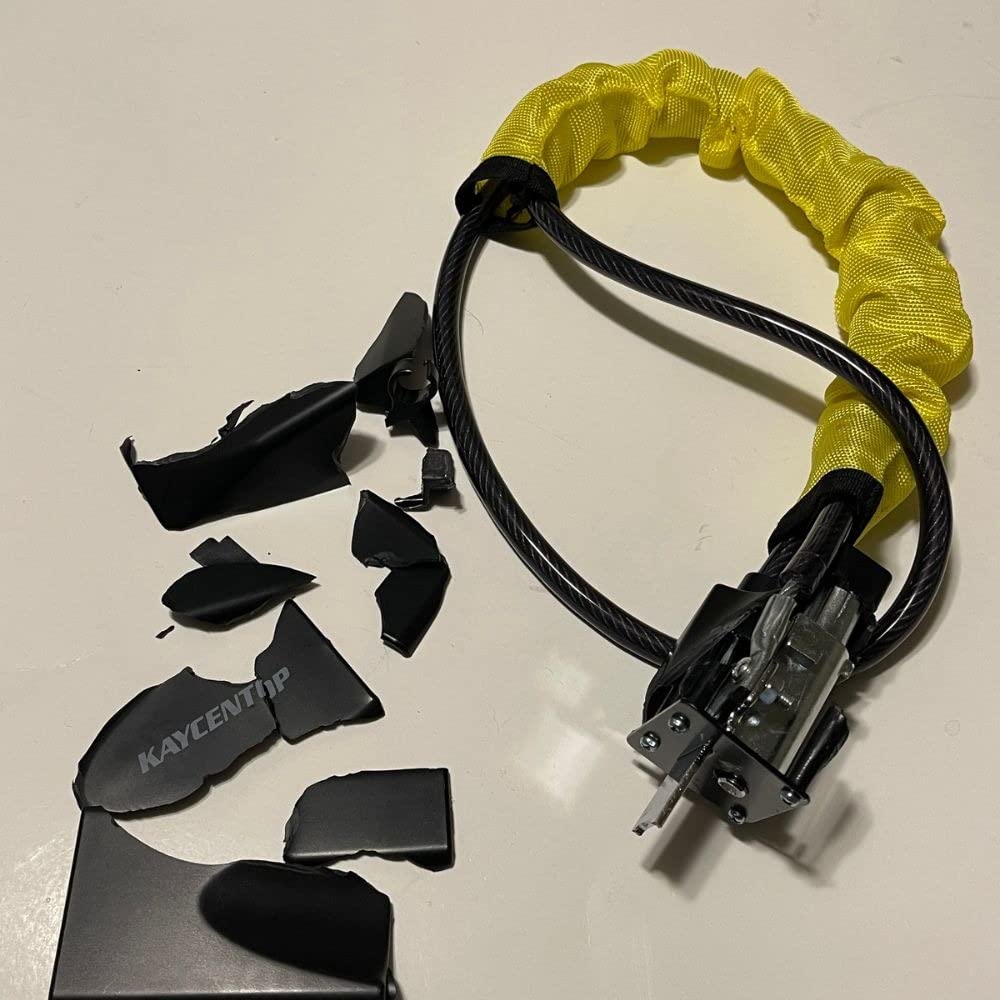 KAYCENTOP Car Steering Wheel Lock, Seat Belt Lock, Anti-Theft Device, Max 17 Inch Length, Small and Light-Weight, Multi-Functional, Fit Most Vehicle, SUV, Golf Cart Security (Yellow) customer photo 1