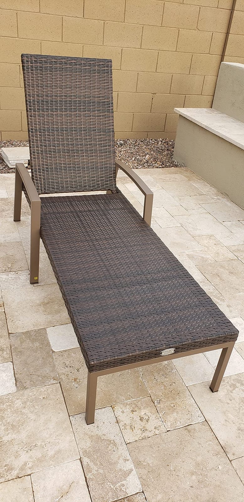 Tangkula 2 PCS Patio Rattan Chaise Lounge Chair, Outdoor Reclining Chaise with Cushion and Armrest, Wicker Sun Lounger with Adjustable Backrest for Garden, Balcony, Poolside customer photo 2