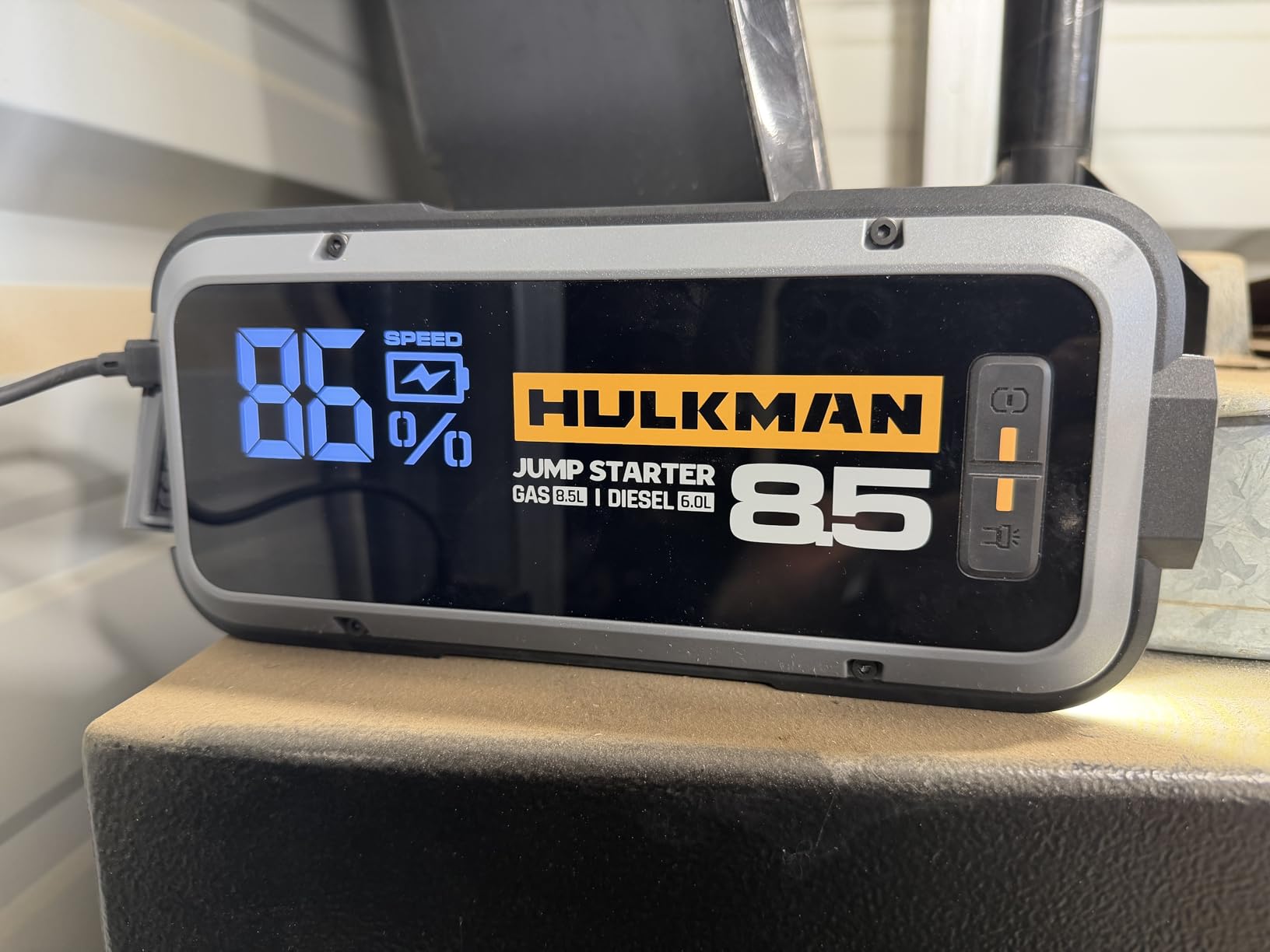 Hulkman Alpha85 Smart Portable Jump Starter, 2000A Battery Booster Pack with LED Display, Flashlight, 74Wh Power Bank & Jumper Cable, 12V Jump Box for up to 8.5L Gas & 6.0L Diesel, Cars, SUVs & Trucks customer photo 1