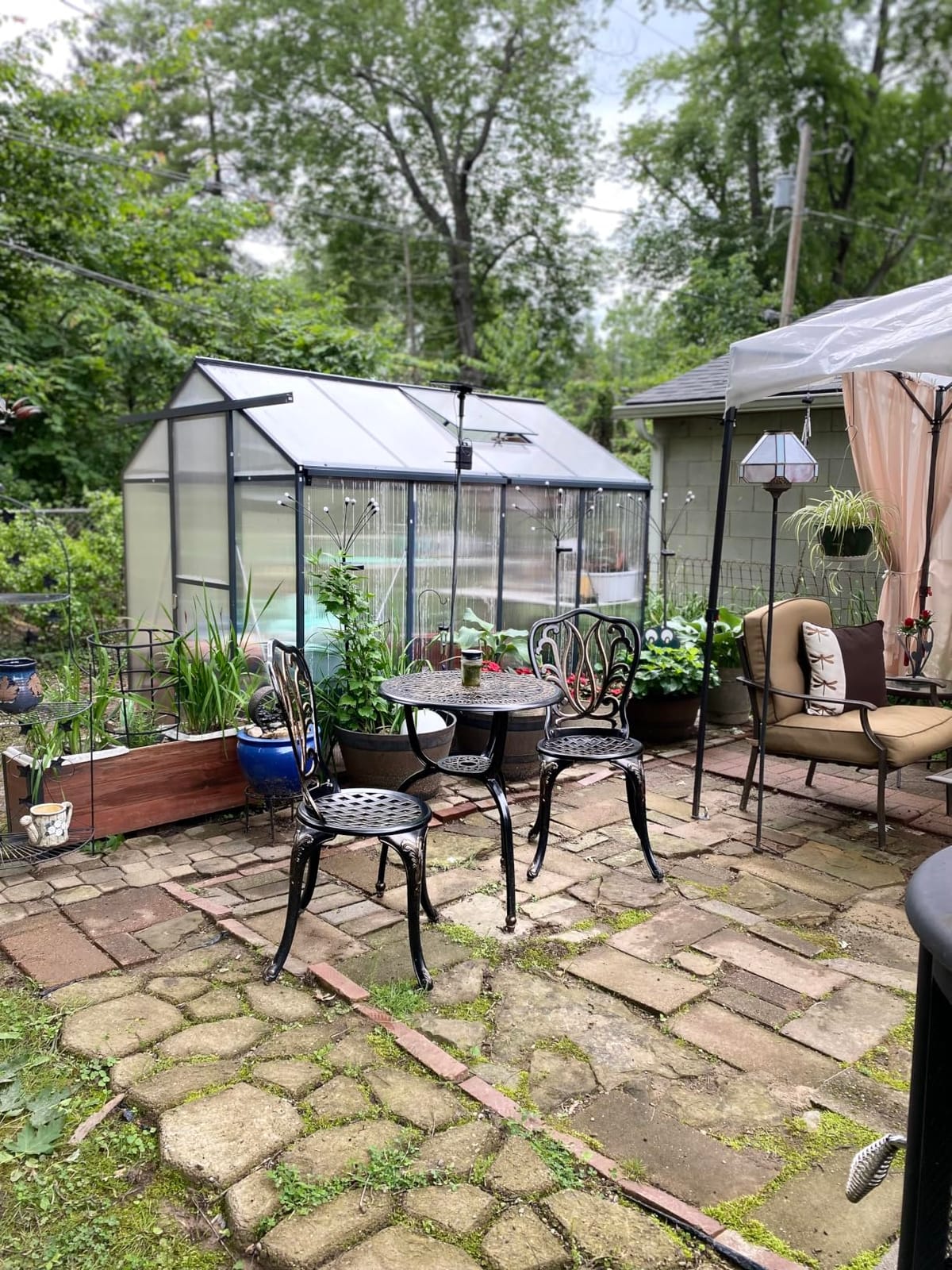 C/G 3 Piece Bistro Set,Outdoor Patio Set,Anti-Rust Cast Aluminum Bistro Table Set for Park Yard Front Porch Furniture(Antique Copper) customer photo 1