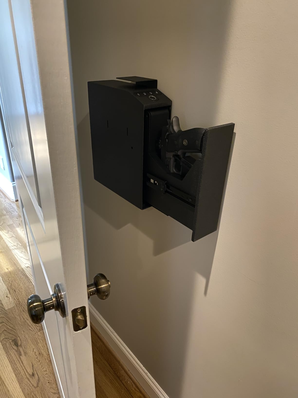 Biometric Slider Handgun Gun Safe for Nightstand, Desk, Bed Side, Truck customer photo 2