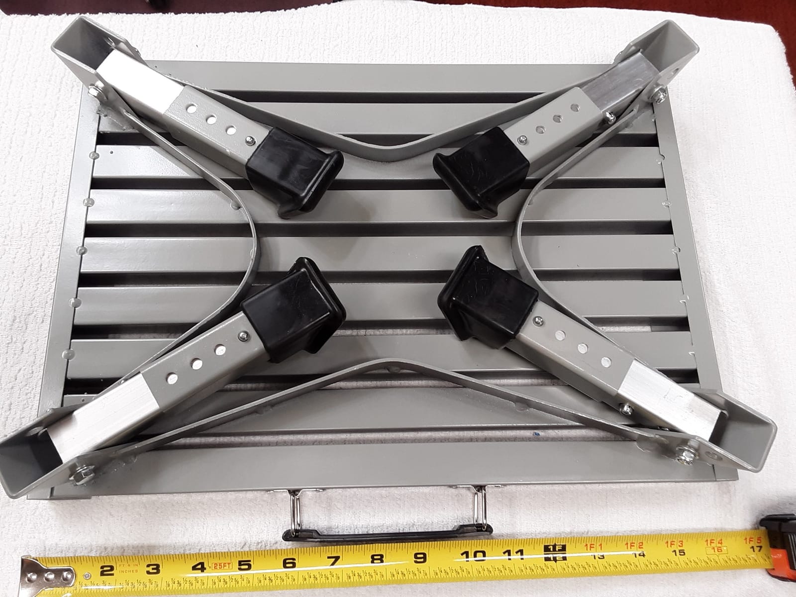 Iron RV Step Stool, 4-Level Adjustable Folding Platform, Gray customer photo 1