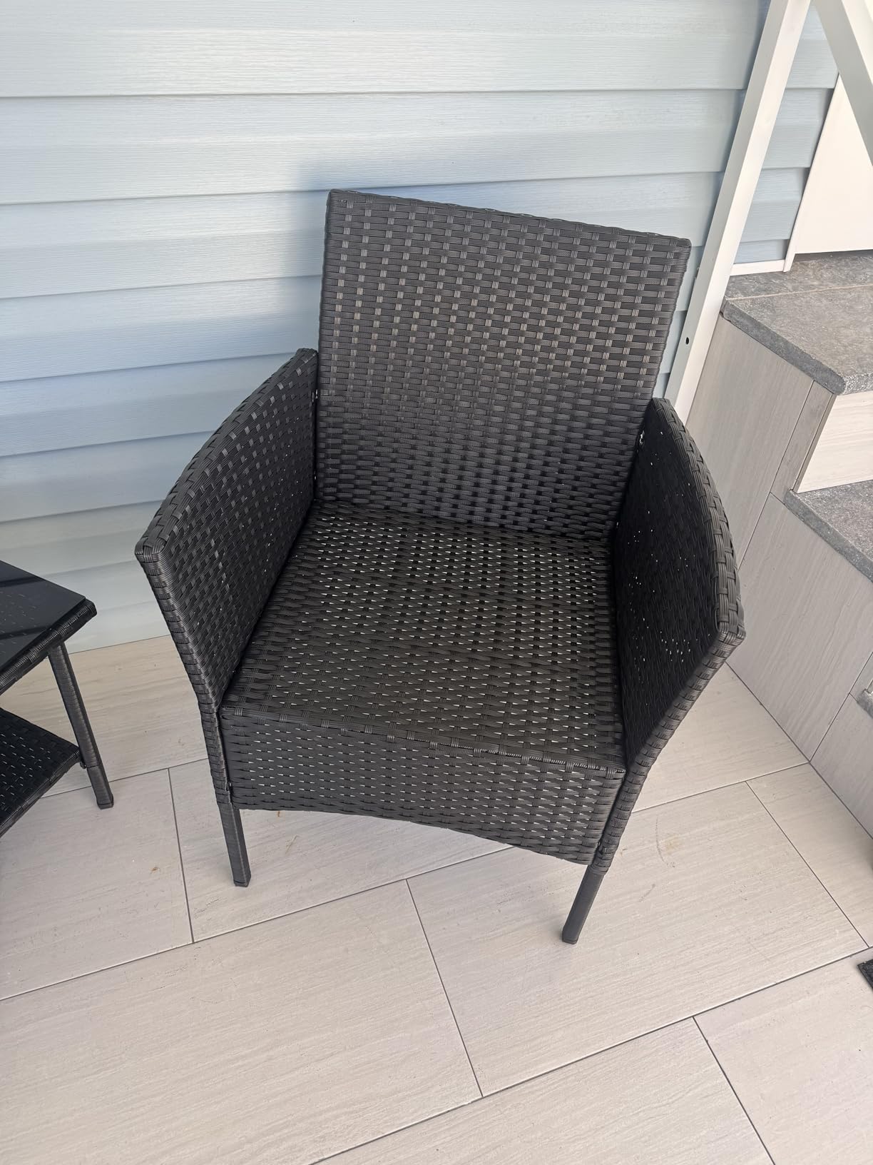 FDW 3-Piece Patio Furniture Set | Black & Beige | Outdoor Wicker Furniture customer photo 1