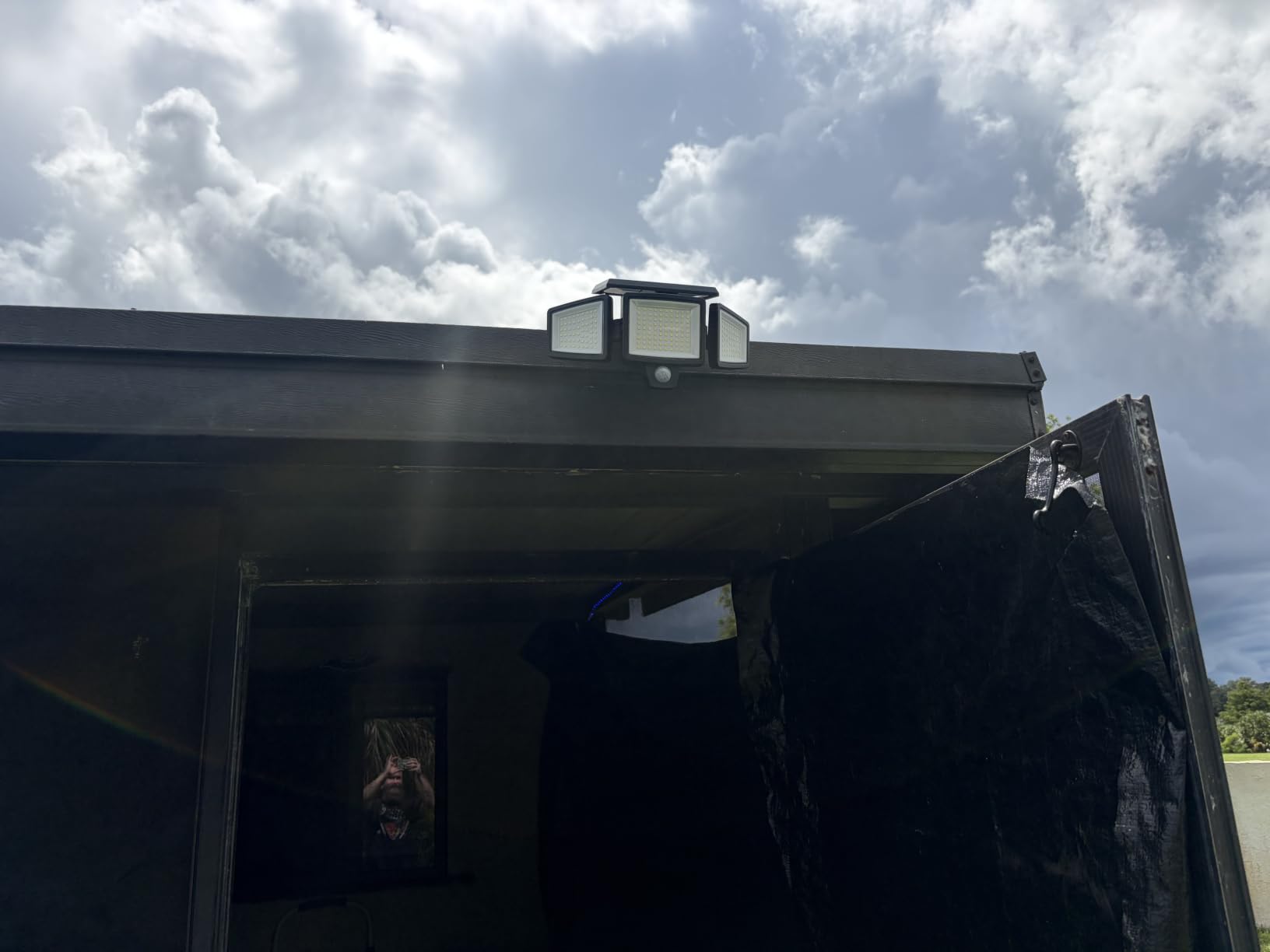 Tuffenough Solar Outdoor Lights 2500LM 210 LED Security Lights with Remote Control,3 Heads Motion Sensor Lights, IP65 Waterproof,270° Wide Angle Flood Wall Lights with 3 Modes(2 Packs) customer photo 1