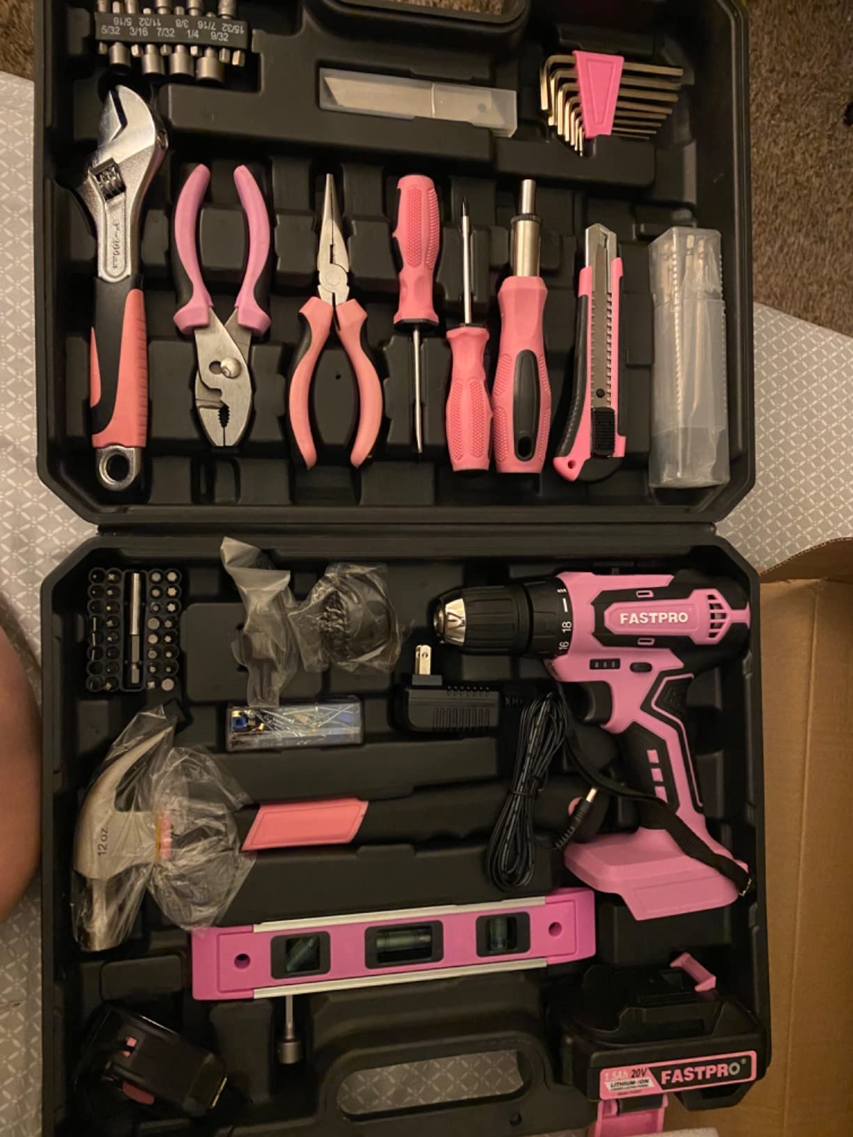 FASTPRO 20V Pink Drill Set for Women, Home Tool Kit with Tool Box customer photo 1