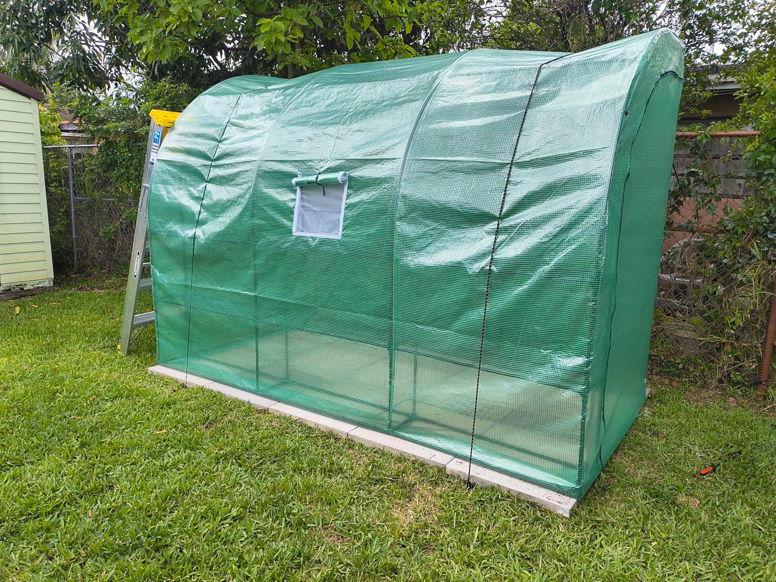 Outsunny 10' x 5' x 7' Lean to Greenhouse Walk-in Green House Green customer photo 2
