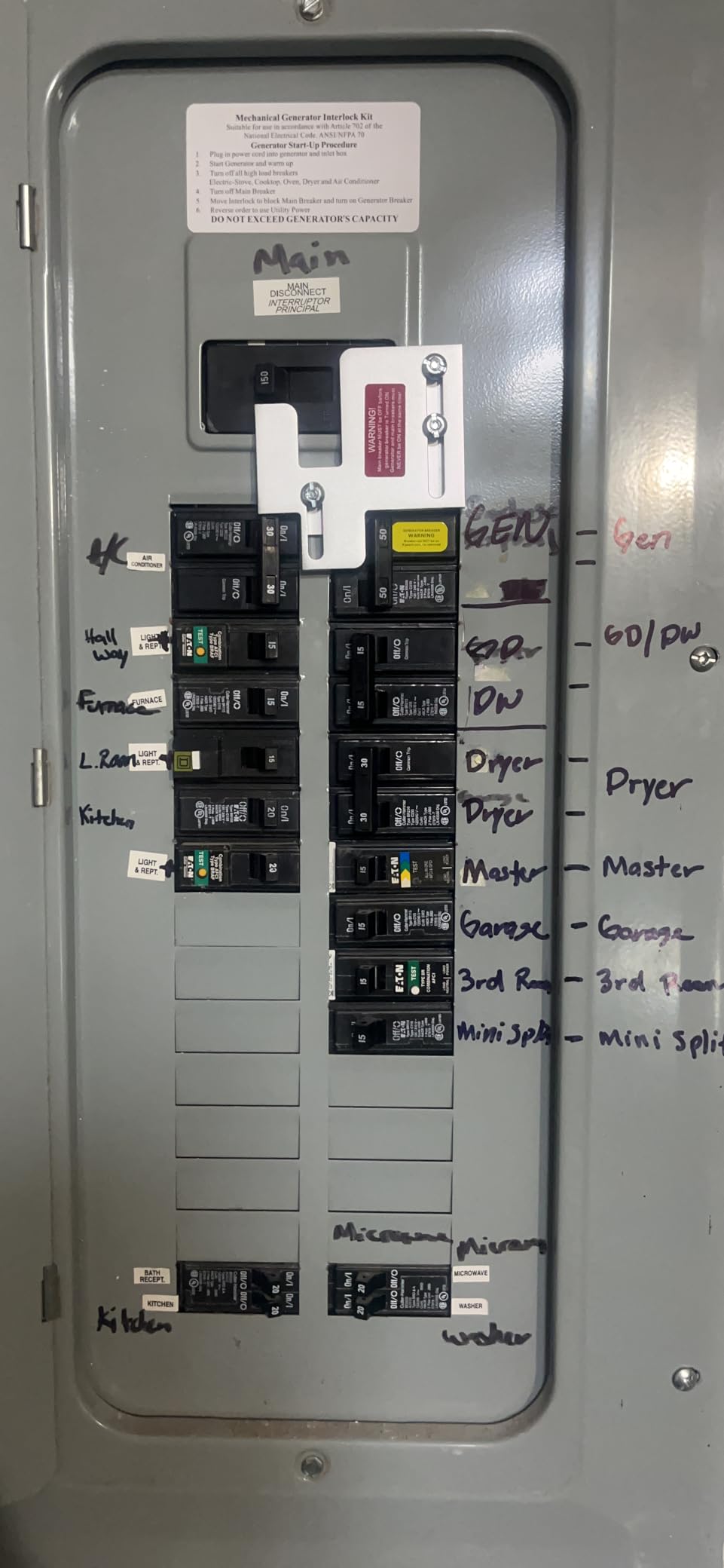 Generator Interlock Kit for Eaton Cutler Hammer BR SERIES 150&200amp Panels customer photo 1