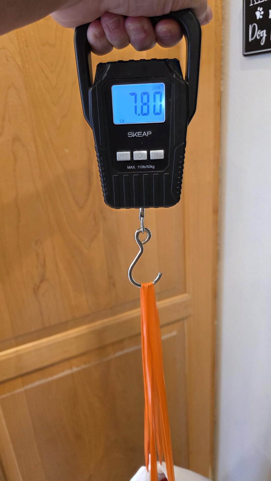 Digital Fish Scale Hanging Scale Fishing Scale, SKEAP 110lb/50kg Luggage Scale,Fish Weighing Scale, Upgrade Large Handle & Backlit LCD Display, Black,Fishing Gifts for Men,Black customer photo 2
