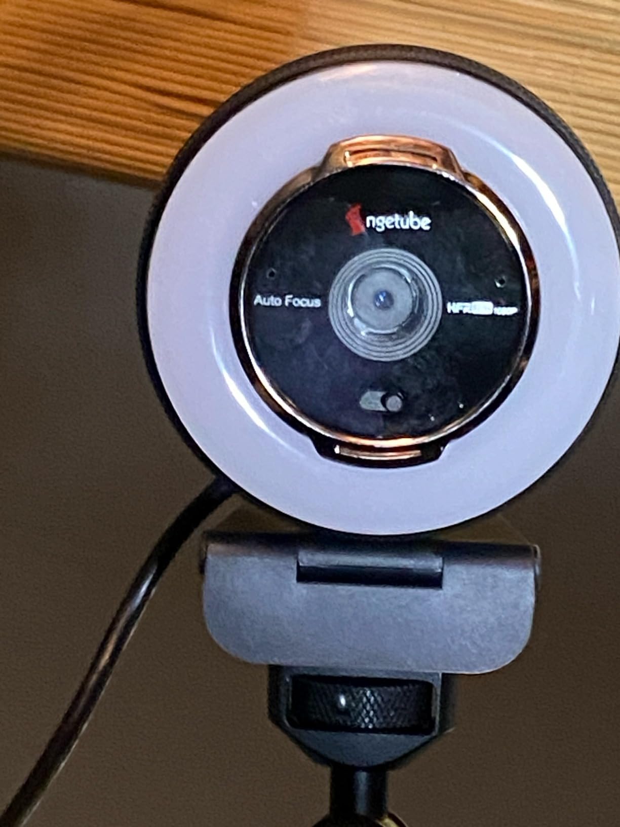 Angetube Streaming Webcam with Microphone, USB 1080P Web Cam w/Ring Light customer photo 1