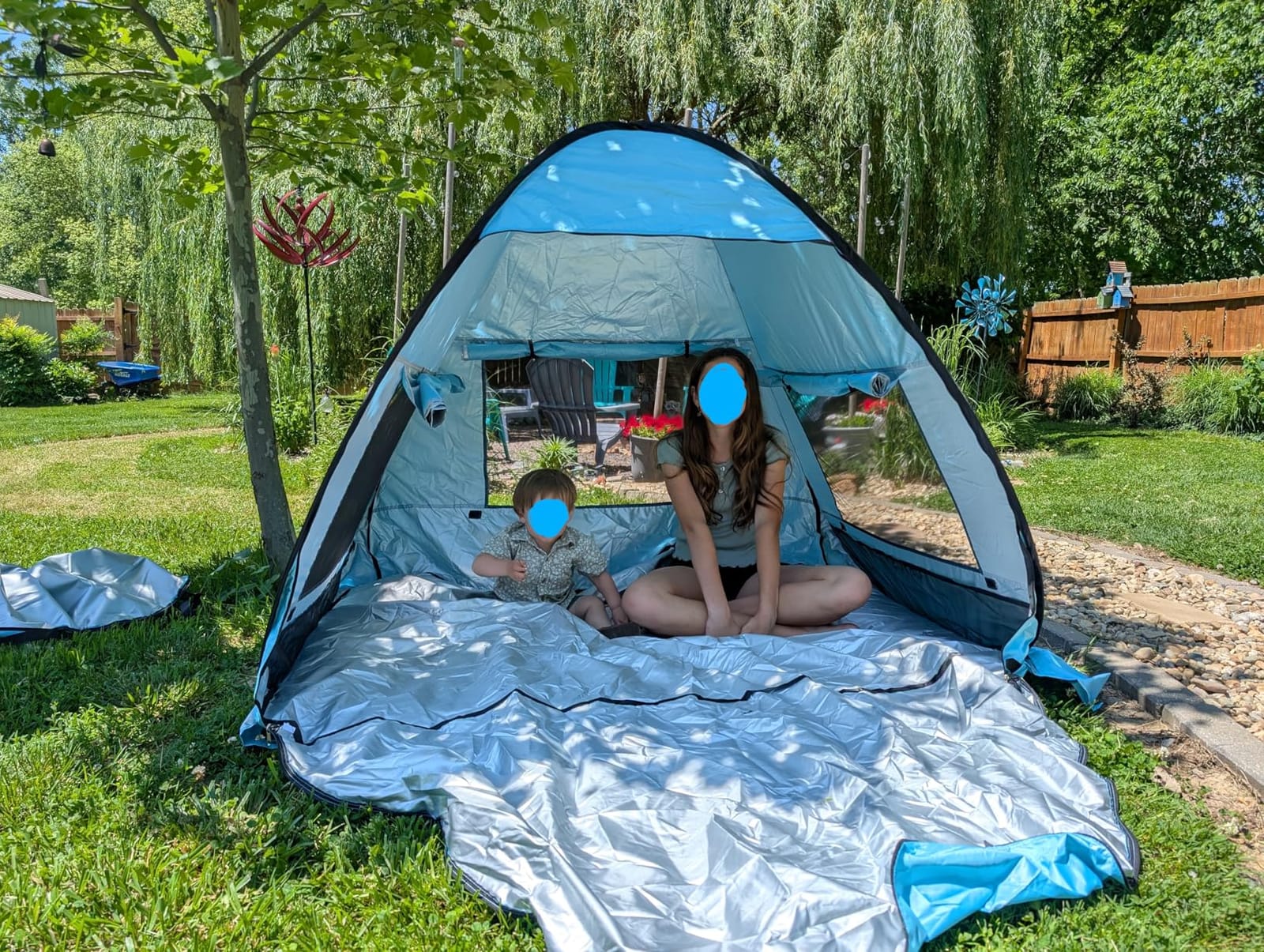 TOBTOS UPF 50+ Pop Up Beach Tent, Easy Set Up Beach Umbrella, UV Protection Portable Sun Shelter, Lightweight with Carry Bag customer photo 2