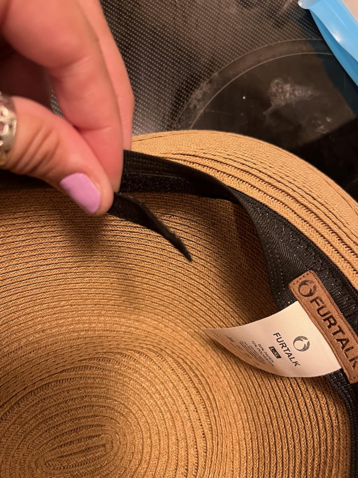FURTALK Sun Hat Panama Fedora Straw Beach Hat with Wind Lanyard UPF customer photo 2