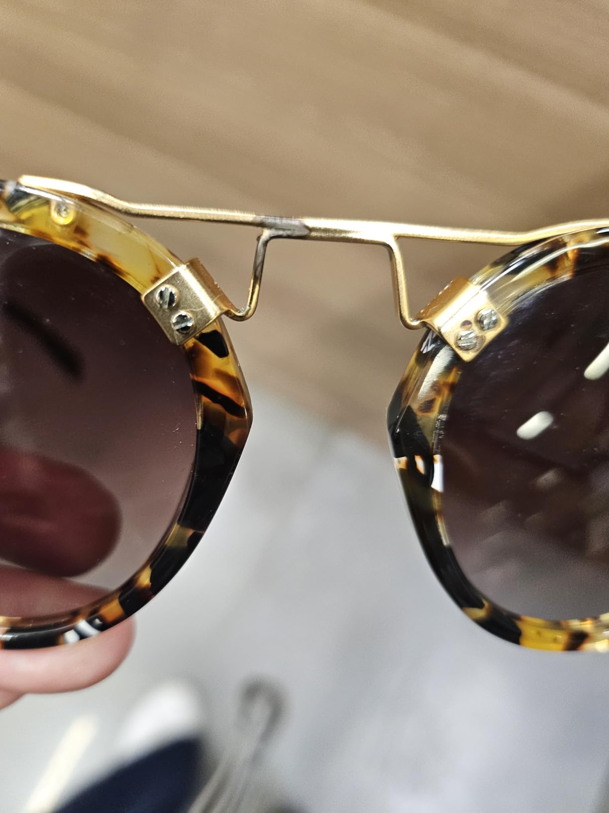 CARFIA Small Face Double Bridge Acetate Polarized Round Womens Sunglasses customer photo 1