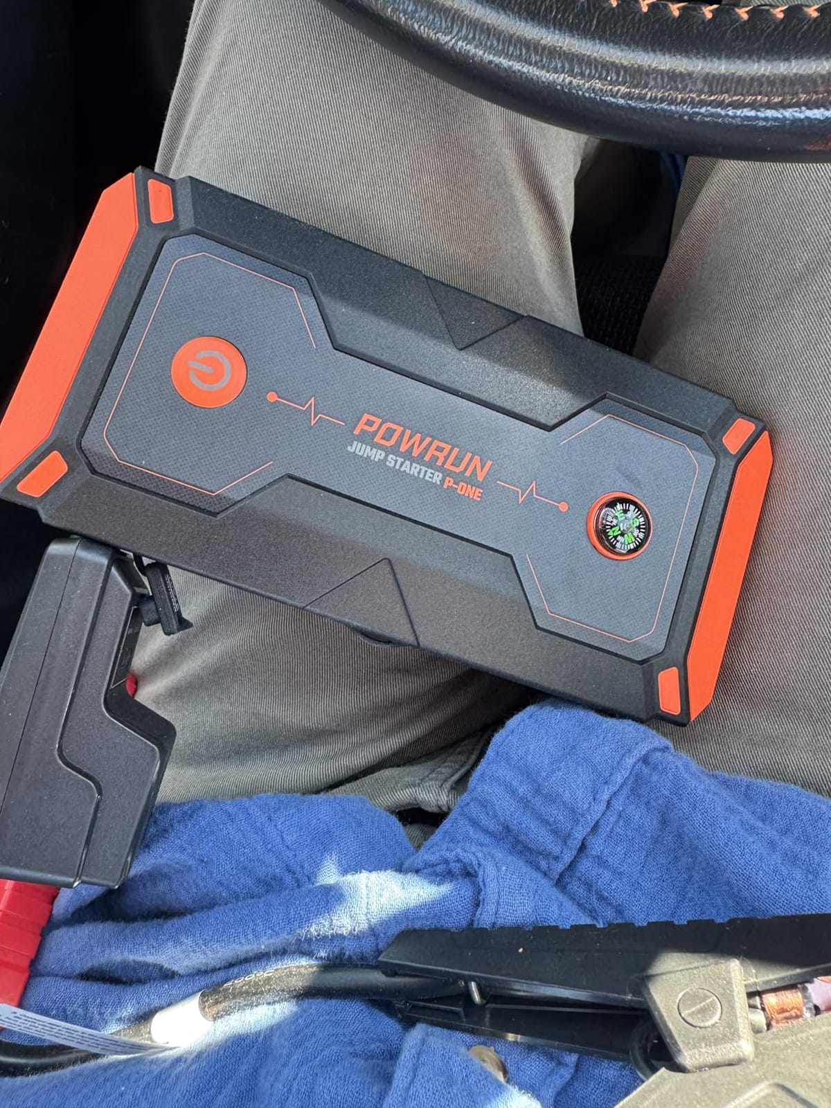 Powrun P-ONE Jump Starter, 2000A Portable Jump Box - Car Jump Starter Battery Pack for up to 8.0L Gas and 6.5L Diesel Engines, 12V Battery Jump Starter with Carry Case (Orange) customer photo 1