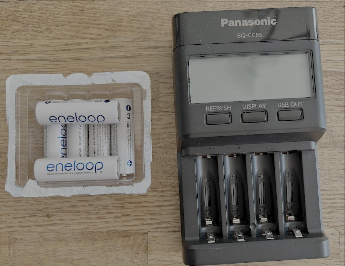 Panasonic BQ-CC65AKBBA Super Advanced eneloop pro and eneloop 4-Position Quick Charger with LCD Indicator Panel and USB Charging Port, Black customer photo 1